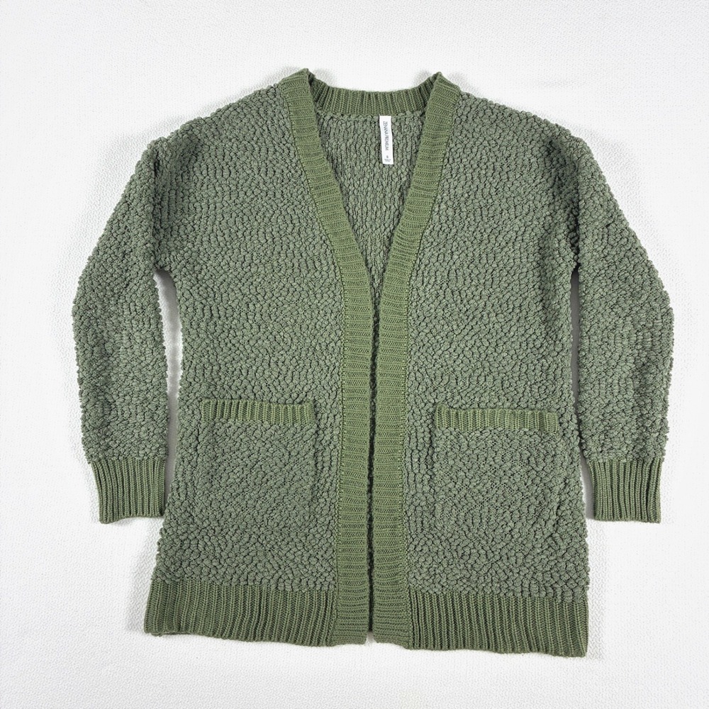 Zenana Premium Popcorn Knit Dream Cardigan Olive Green Gorpcore Boho Fairy Small